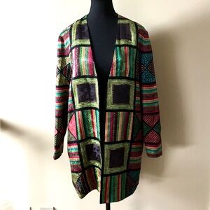 ⭐️ SALE $63 ⭐️ Anne Crimmins Umi Collections Vintage Rare Silk Abstract Blazer